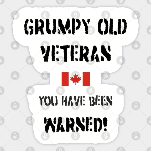 Grumpy Old Veteran (Canada) Sticker by BearCaveDesigns